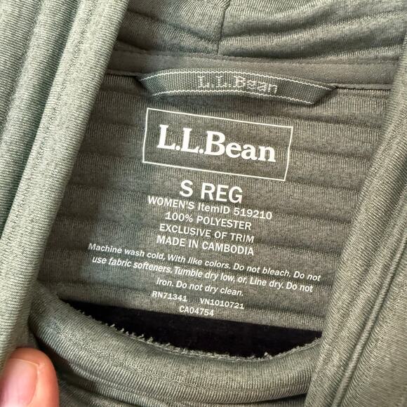 L.L. Bean Women's Airlight Pullover Funnelneck Stripe Green Small - Picture 4 of 8